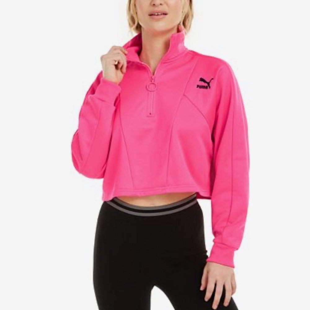 PUMA Cropped Half-Zip Top